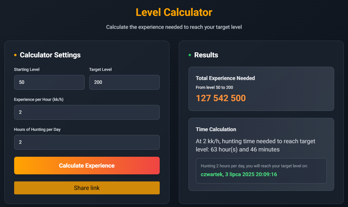 Level Calculator